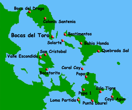 Map Indigenous Communities on Bocas del Toro